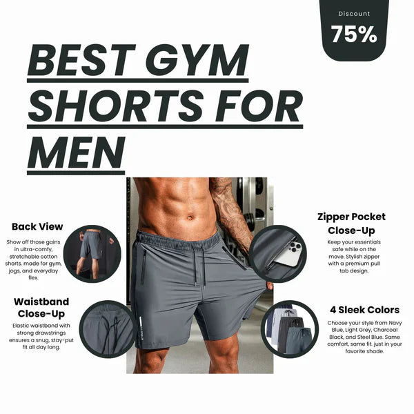 BUY 2 GET2 FREE Men's Stretchable Cotton Shorts